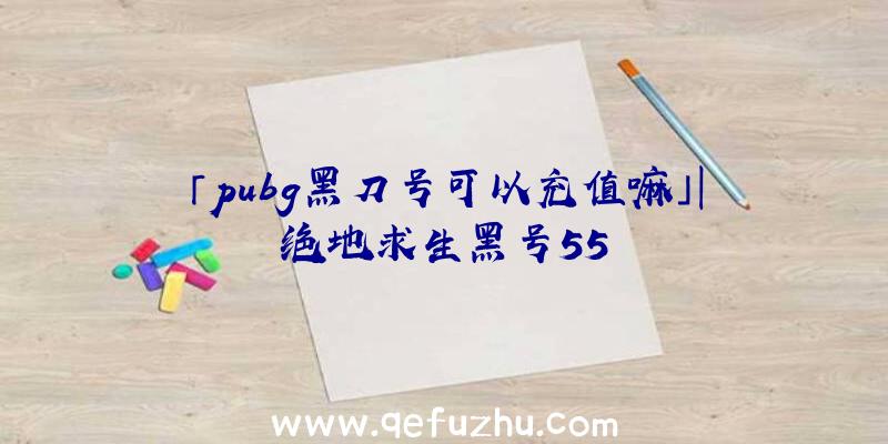 「pubg黑刀号可以充值嘛」|绝地求生黑号55